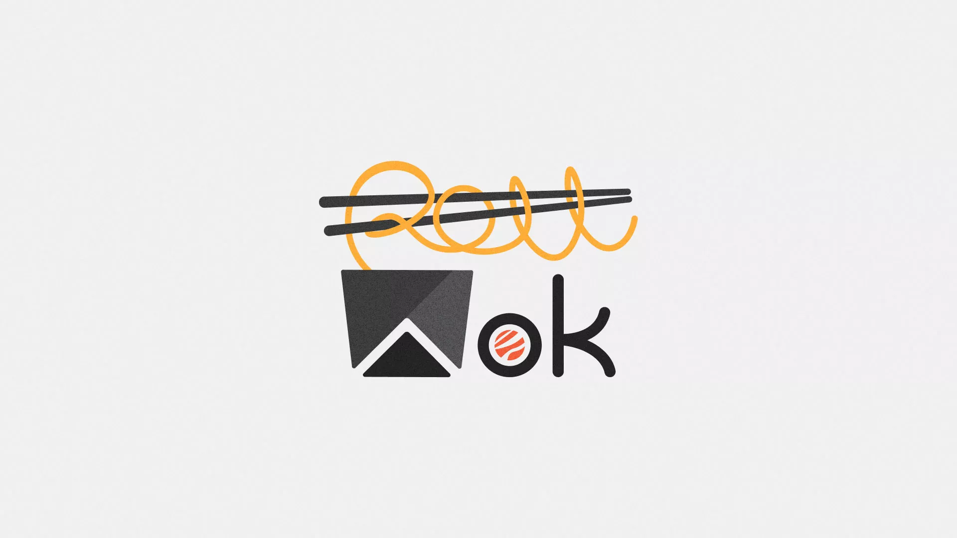 Разработка логотипа суши-бара «Roll Wok Club» в Нее