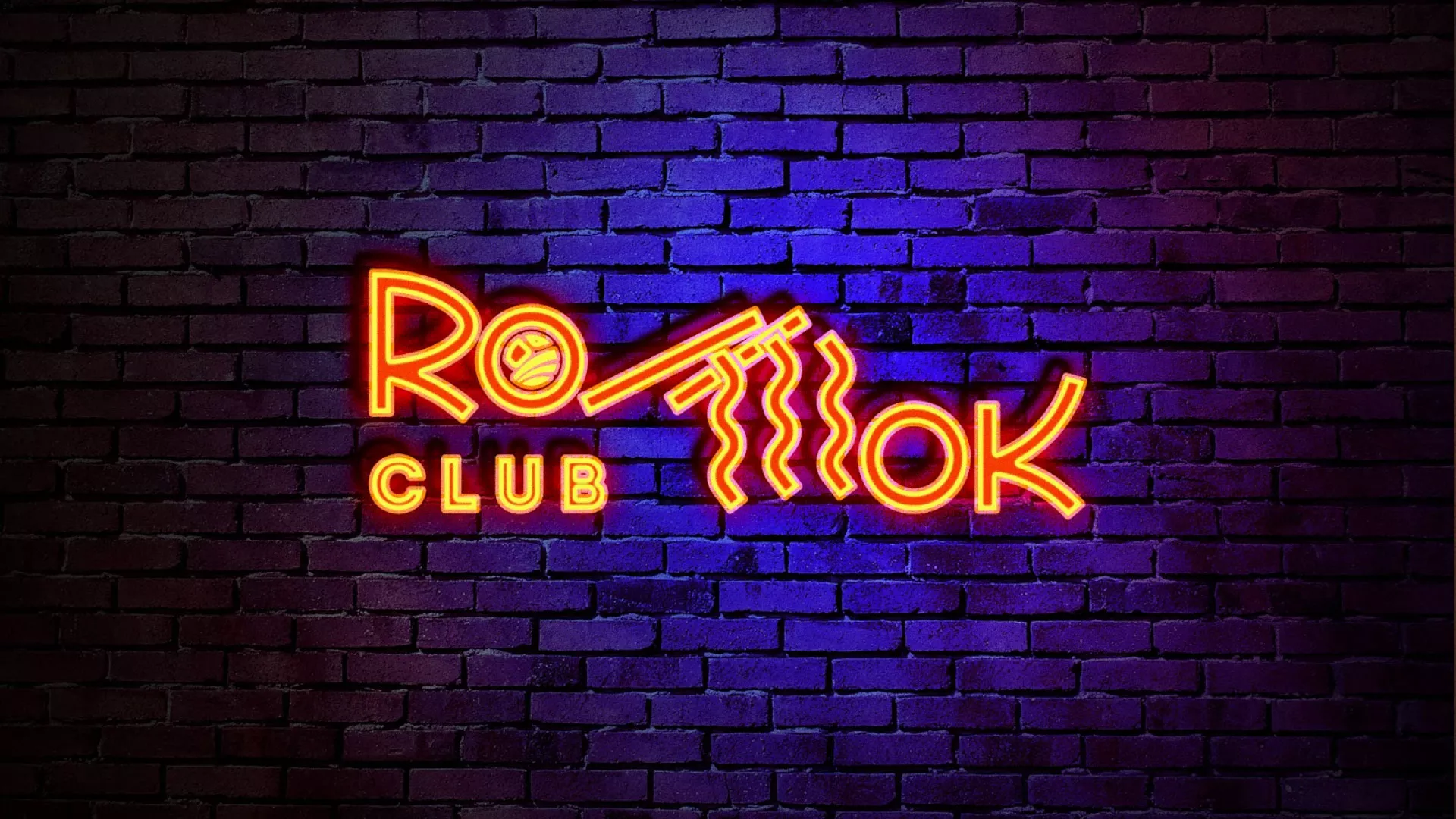 Разработка светящейся интерьерной вывески суши-бара «Roll Wok Club» в Нее